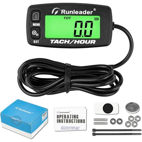 Tachymètre-Compteur Numérique : Batterie Remplaçable, Rappel Maintenance, Jauge RPM Rétroéclairée, pour Moteur Hors-Bord, VTT, Tondeuse, Moto, Tronçonneuse, Autres Moteurs à Gaz (1/5)