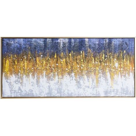Quadro astratto su tela con cornice oro Quadro1