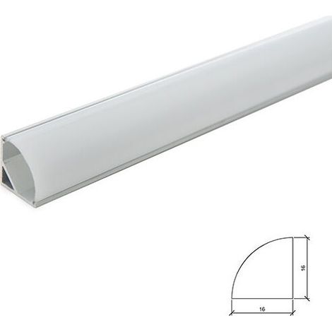 Profil Aluminium Pour Bande LED Installation Coins - Diffuseur laiteux x 1M (1/5)
