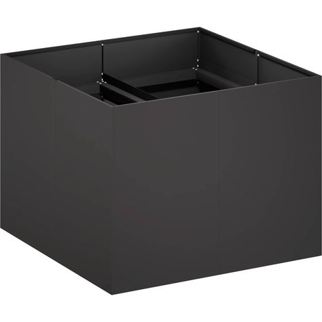Cache-pot de jardin, Pot de fleurs Noir 80 x 80 x 60 cm Acier laminé à froid (1/5)