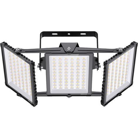 Projecteur LED extérieur 450W 2025 Plus Nouvelle Version Mis à Jour, 45000 LM, Blanc Lumière du Jour 6000K, Étanche IP66,3 Têtes Réglables, Éclairage de Sécurité Extérieur pour Cours