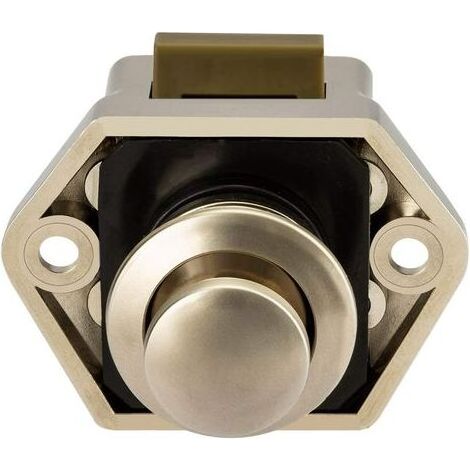 Bouton poussoir Loquet - sans clé Serrure de meuble Fermoir Bouton de porte de placard pour RV caravane de moteur 2 pièces Nickel (1/5)
