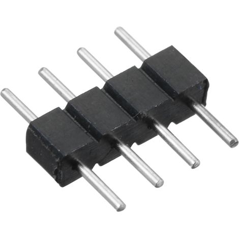 Lot 100 connecteurs mâles 4 broches pour ruban LED RGB – Noir, raccordement facile pour bricolage (1/3)