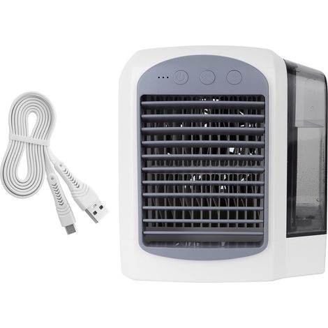 1 climatiseur portable à eau, ventilateur de refroidissement rechargeable USB, 380 ml, 7 W, pour bureau et chambre (1/5)