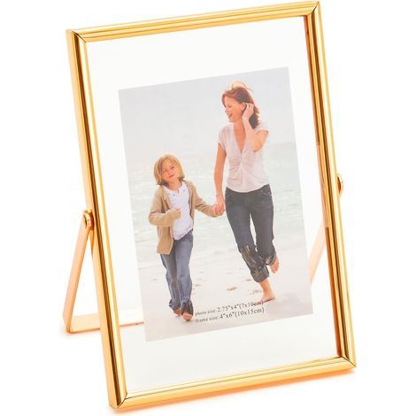 Cadre photo vertical flottant, cadre photo de table, badge porte-jarretelles, décoration de menu/mariage, fête, cérémonie, or rose (1/5)