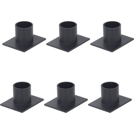 Candelieri conici in metallo nero satinato, confezione da 6 pezzi, base stabile, colonna decorativa, portacandele per feste e matrimoni. (1/5)