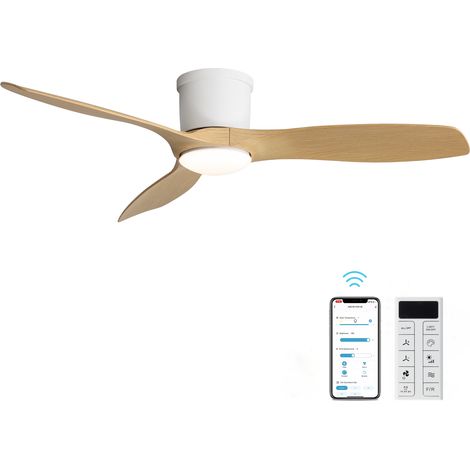 Ventilateur de Plafond Intelligent 132cm avec Éclairage LED Moteur DC Silencieux Réversible Plafonnier Ventilateur avec Télécommande et App 3 Pales ABS Salon Chambre (1/5)