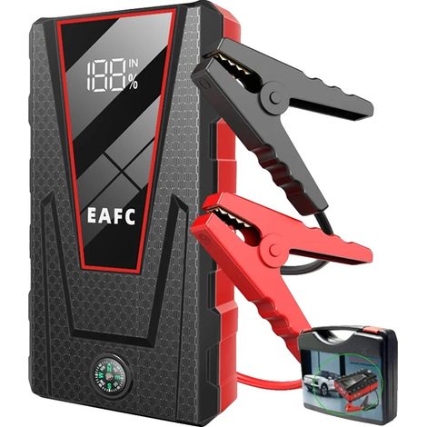 Avviatore di emergenza per auto, potenza di avviamento 600A, power bank portatile, 1200A nero con scatola (1/2)