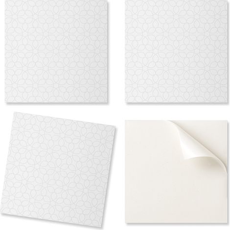 Baldosas de vinilo listas para instalar con estampado decorativo, delicado patr贸n de c铆rculos, 9x30x30 cm.