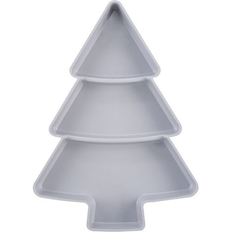 Plateau en forme de sapin de Noël, plateau à fruits et légumes, plateau de présentation pour les fêtes, plateau à 3 compartiments (1/5)