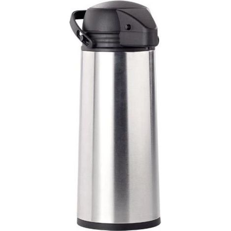 Isolierte Pumpkaraffe – ROSENSTEIN & SOHNE – 1,9 l – Grau – Edelstahl, gehärtetes Glas, Kunststoff (1/4)