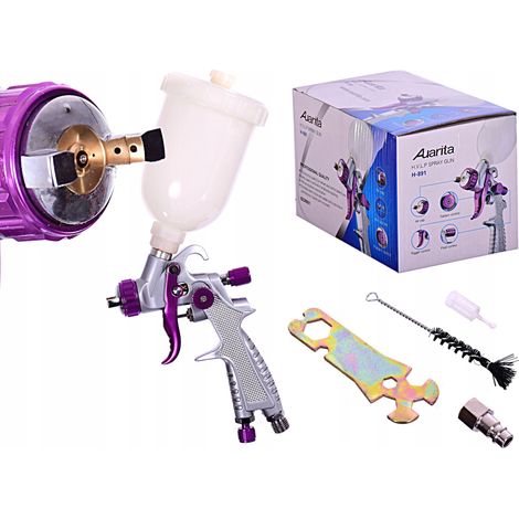 MINI PISTOLA PER VERNICIATURA HVLP 1,2 MM PER RITOCCHI AUTO OFFICINA 250 ML (1/5)