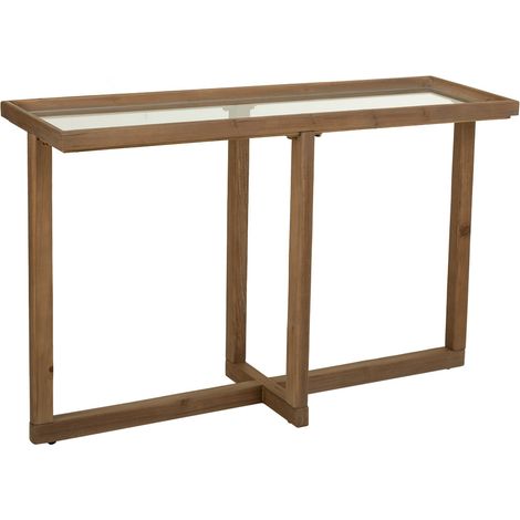 Recibidor de madera y cristal marron 120x33x75