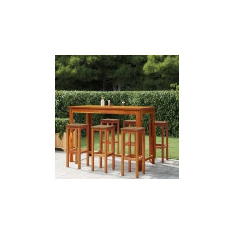 Tabourets de bar lot de 6 bois massif d'acacia (1/5)