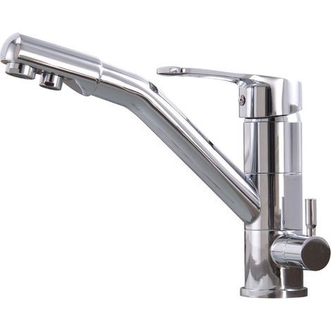 3-Wege-Küchenarmatur, 360° drehbar, Spültischmischer mit flexiblem Auslauf, G3/8 Zoll (Beige) (1/5)