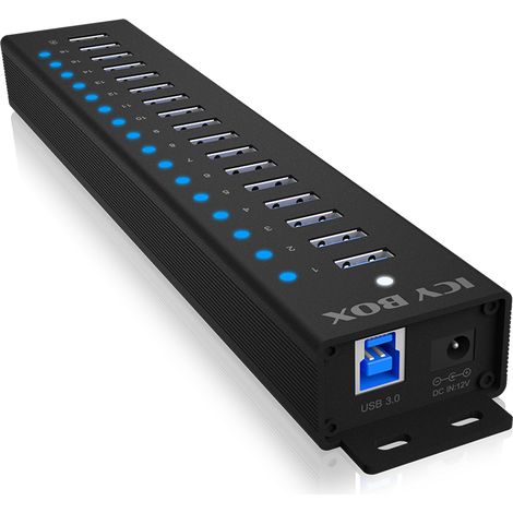 ICY BOX IB-HUB1717-U3 USB 3.2 Gen 1 [3.1 Gen 1] Type-A 5000 Mbit/s Nero (17-Port Hub With Usb 3.2 Gen - 1 Type-A Interface - Warranty: 12M)