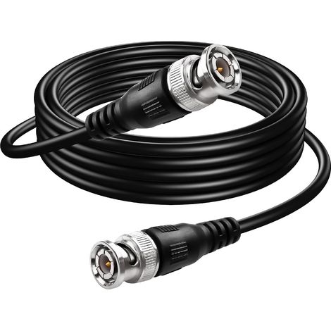 Câble coaxial BNC, câble d'extension BNC mâle vers BNC mâle 75 Ohm pour caméras de vidéosurveillance (5M) (1/5)