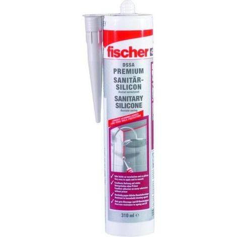 FISCHER - SILICONA SANITARIA PREMIUM DSSA - GRIS, 310 ML, 53102