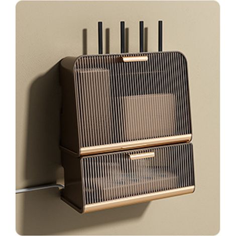 Boîte de Rangement Murale pour Modem WiFi et Multiprise - Capacité Grand (PP/PET, 30x12x22cm) (1/5)