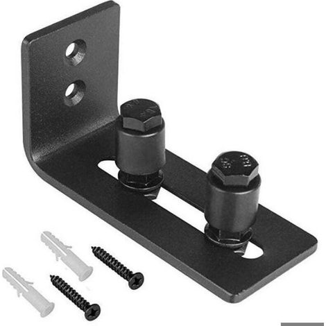 1 Guide sol porte coulissante,acier carbone,réglable,fixation mur,porte grange,intérieur (1/4)