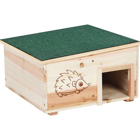 Casa de madera para erizos: Hedgehog Hamster Habitat Shelter House Garden Nature Hibernation Caja de alimentación con techo extraíble (1/5)