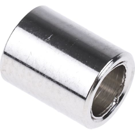 Rs Pro – Entretoise cylindrique 6mm x 4.8mm – Laiton nickelé – Filetage métrique pas standard – Pack de 50 unités