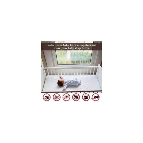 Mosquitera para ventana de 6 piezas, mosquitera blanca con 6 ganchos y cinta adhesiva, malla antiinsectos, protector contra insectos para ventanas (150x130cm) - Crezuo