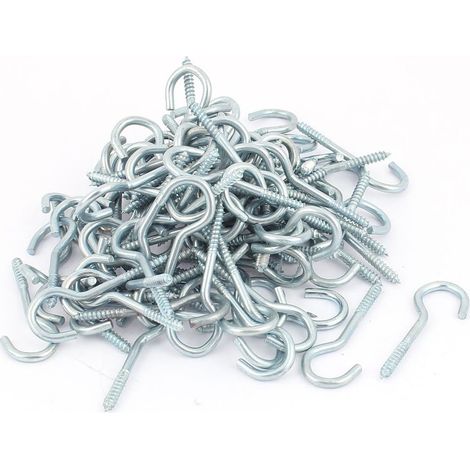 100pcs Crochet à Visser Plafond Mur Piton Crochet Oeil Gond Cheville Vis Auto Taraudeuse 3,5mm Dia zingué filetage bleu Assortiment