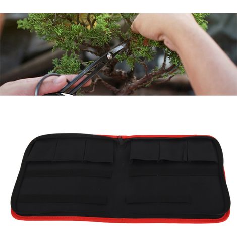 Ciseaux à bonsaï de jardin noirs, sécateur, sac de rangement pour outils, étui (1/5)