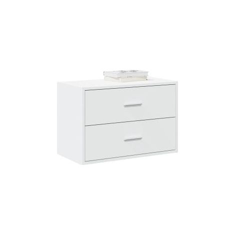 Armoire avec 2 tiroirs blanc 60x31x40 bois d'ingénierie