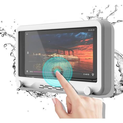 Étui Téléphone Étanche avec Support Mural 360°, Idéal Douche & Salle de Bain - Compatible Smartphones (1/5)