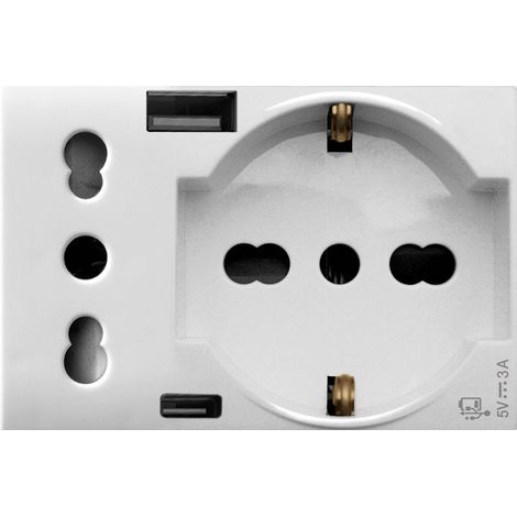 Schuko-Steckdose+Ita+USB-Klimaanlage Domus 3M AVE 44109015USB
