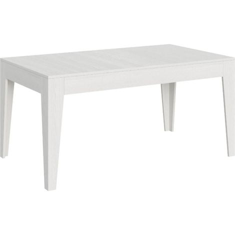 Table rectangulaire extensible 4 à 10 personnes 160/220 cm bois blanc Kina (1/3)