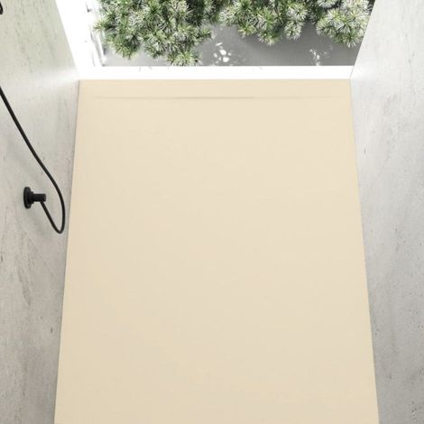 Mineralguss-Duschwanne extra flach COVER Schieferoptik BEIGE 70x110cm (1/4)