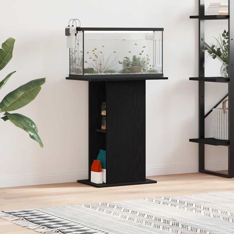 Vidaxl – Support aquarium en bois d'ingénierie noir 60,5x36x72,5 cm – Résistant à l'humidité – Design élégant pour intérieur moderne