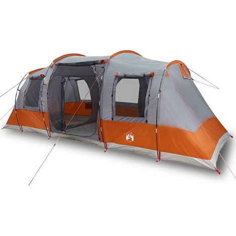 vidaXL Tienda de campaña con túnel 4 personas impermeable gris naranja (1/2)