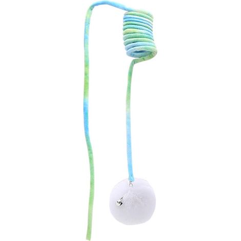 Praktischer Katzenspielzeug-Stick mit Federplüschball, ideal zum Spielen und Necken von Katzen zu Hause