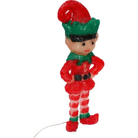 Fééric Lights And Christmas – Déco lumineuse lutin 60 LED blanc froid H 50 cm – Dimensions L. 19,5 cm x P. 13,4 cm – IP44 pour intérieur et extérieur (1/5)