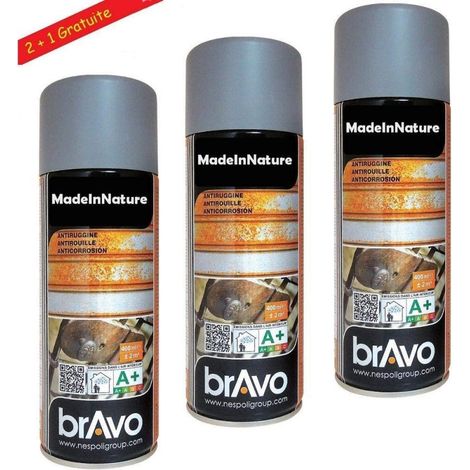 Lot de bombes antirouille gris - Aérosol NESPOLI 400ml - Lot de 3. (1/3)