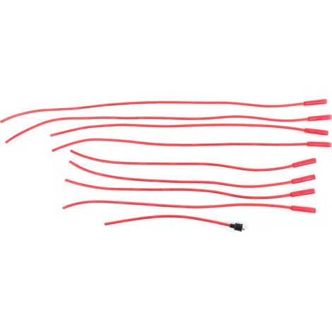 Satz mit 8 universellen 4040R Zündkerzenkabeln, 8 mm Durchmesser, mit Edelstahlanschlüssen und robusten Kabelsteckern. (1/5)