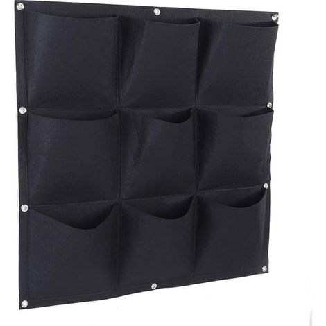 Vertikaler Garten Hängepflanzgefäß Vertikaler Garten mit 9 Fächern Pflanzgefäß Outdoor Pflanzgefäß 9 geräumige Fächer Quadratisch 50 x 50 cm Schw (1/5)
