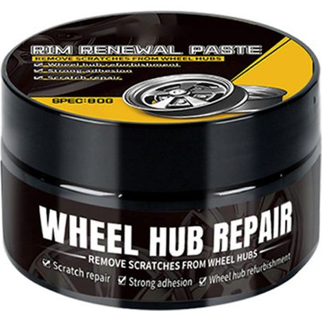 Pâte pour éliminer les rayures sur les moyeux de roue de voiture, 80 g de pâte à polir avec éponge, pour une utilisation quotidienne. (1/5)