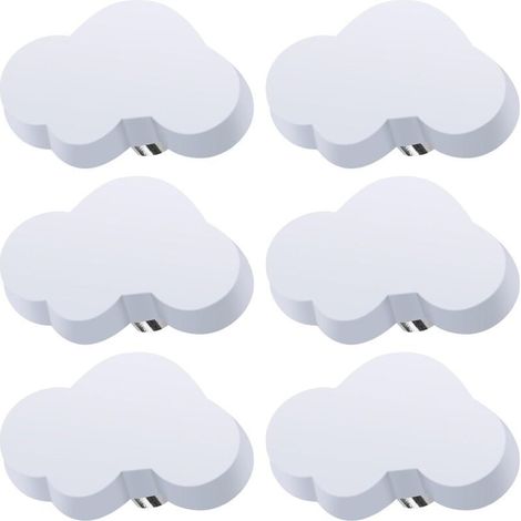 Lot de 4 Boutons de Tiroir en Forme de Nuage, Boutons de Meuble Enfant, Boutons en Caoutchouc pour Filles Garçons, pour Poignée D'armoire, Tiroirs, Chambre D'enfant (Blanc)