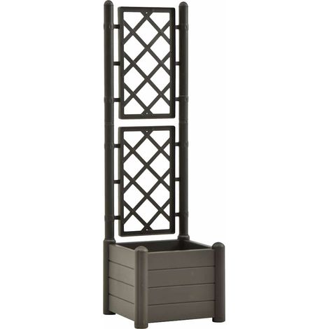 Maison Exclusive - Fioriera da Giardino con Graticcio 43x43x142 cm PP Antracite (1/5)