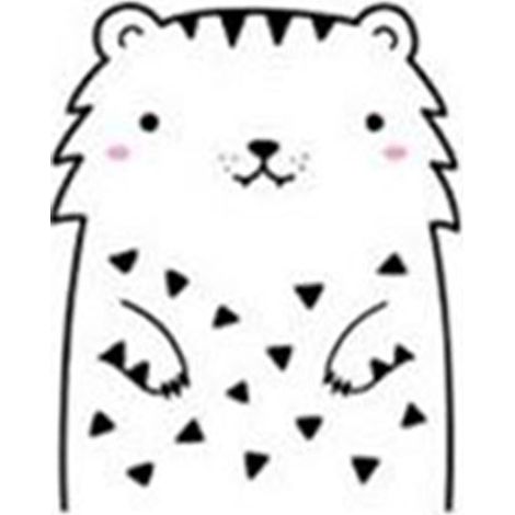 Niedlicher Katzen-Bären-Muster Vinyl-Wandaufkleber für Kinderzimmer Schlafzimmer Heimdekoration (E) (1/5)