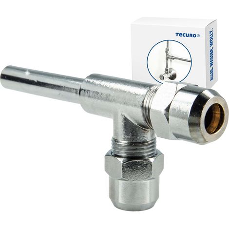 tecuro T-Stück 3/8 Zoll x Ø 10 mm Abzweigverteiler für Eckventile MS-verchromt (1/5)