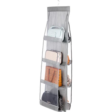 Sac de rangement suspendu pour sac à main, sac à poussière à 8 compartiments, support de suspension pour armoire, sac de rangement pour collations (1/5)
