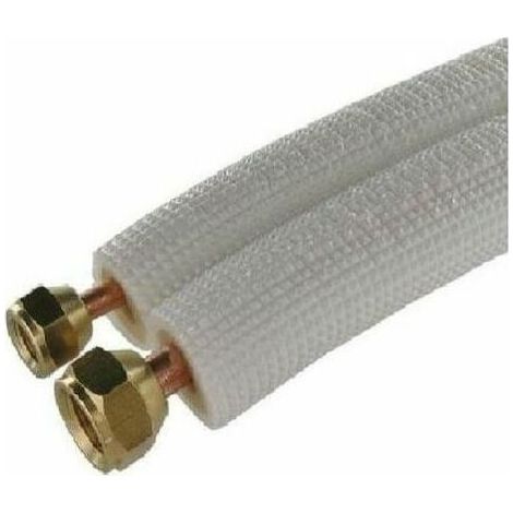 Liaison bi tube frigorifique M1 3m – Raccords prêts montés 1/4 et 3/8 – Tube cuivre 6 et 10 mm – Compatible R22, R407C, R410A, R507A