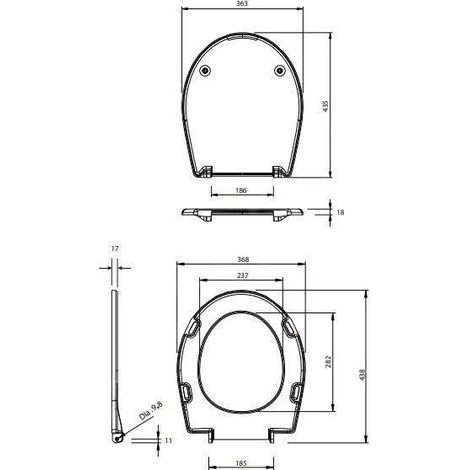 Koło Rekord Tapa de WC Blanca con Cierre Suave
