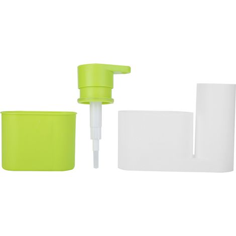 Kit de rangement multifonctionnel pour éponge à laver, évier et distributeur de savon détergent (vert) (1/5)